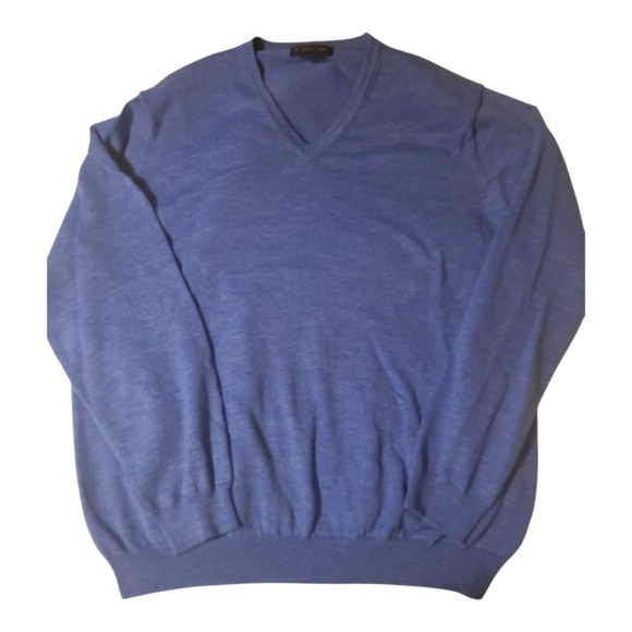 Brooks Brothers* Merino Wool Blend* V-Neck Sweater* Blue* Sz XL - Picture 3 of 4
